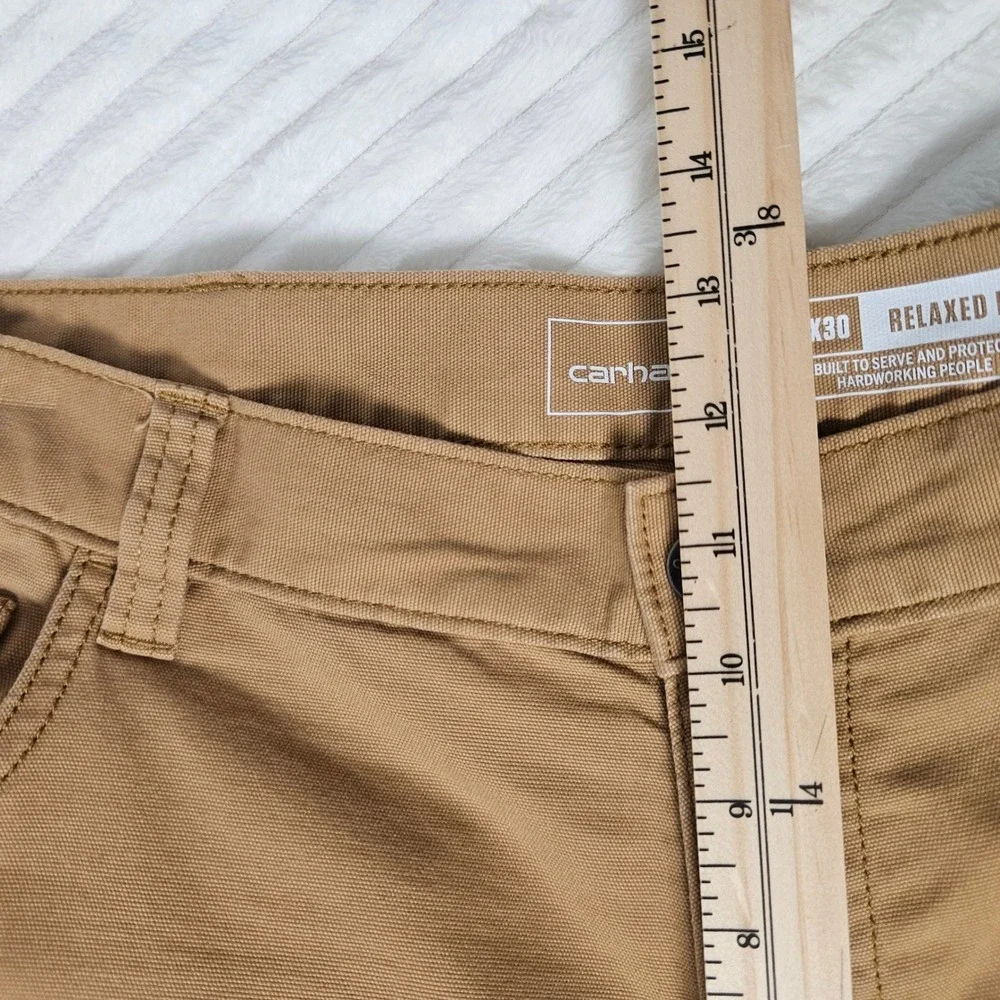 Carhartt Mens Rugged Flex Canvas Work Pant 38x30 Brown Relaxed Fit Workwear